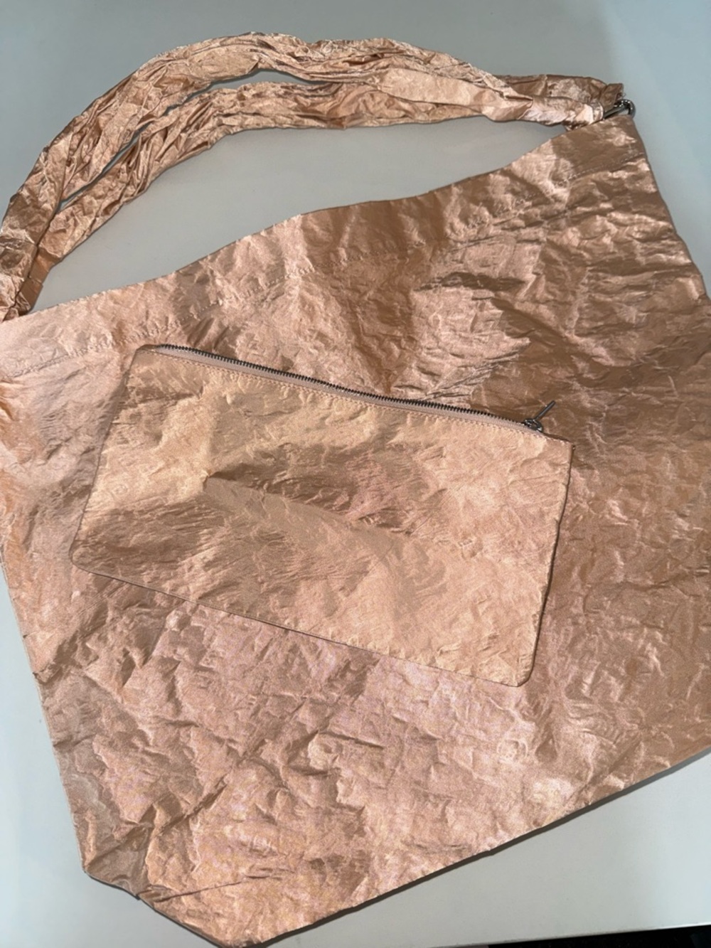 Rillo Italy Metallic Rose Gold Tote Bag with Baby